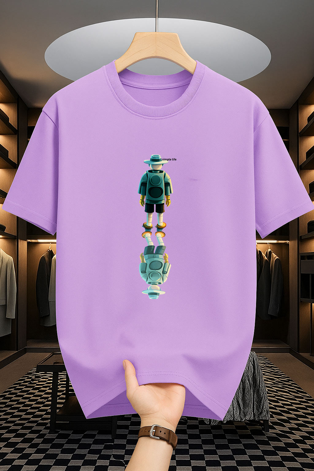 Drop Shoulder Print T-Shirt - Simple life Design