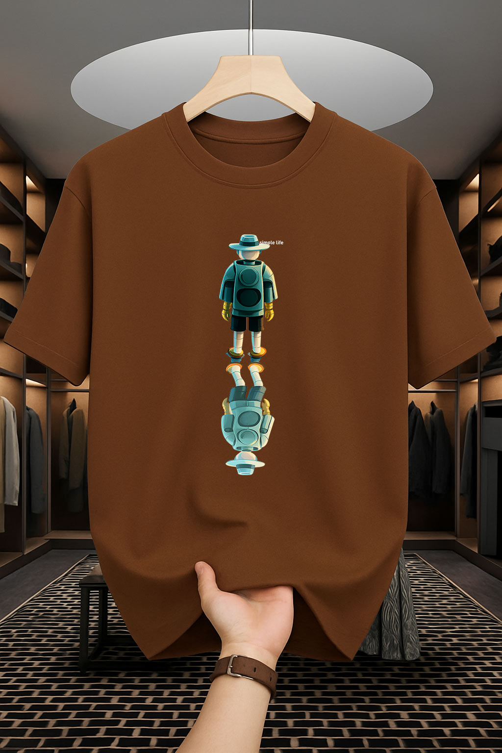 Drop Shoulder Print T-Shirt - Simple life Design