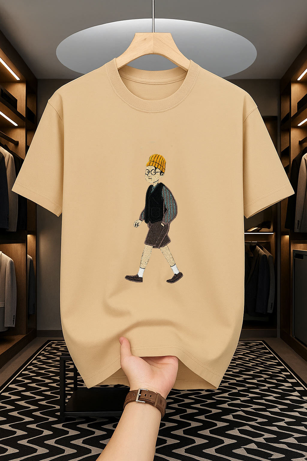Drop Shoulder Print T-Shirt - Urban Walker Design
