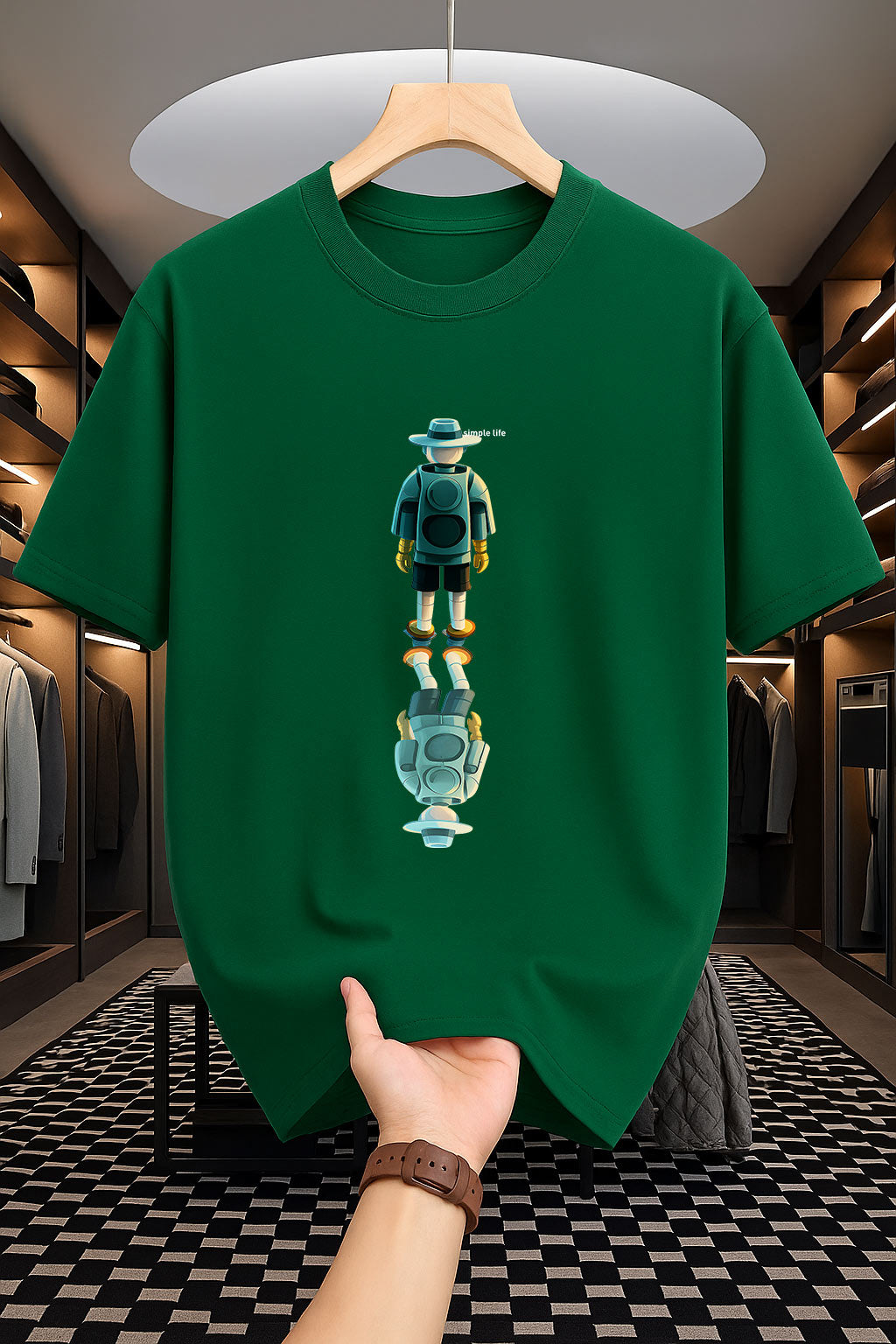 Drop Shoulder Print T-Shirt - Simple life Design