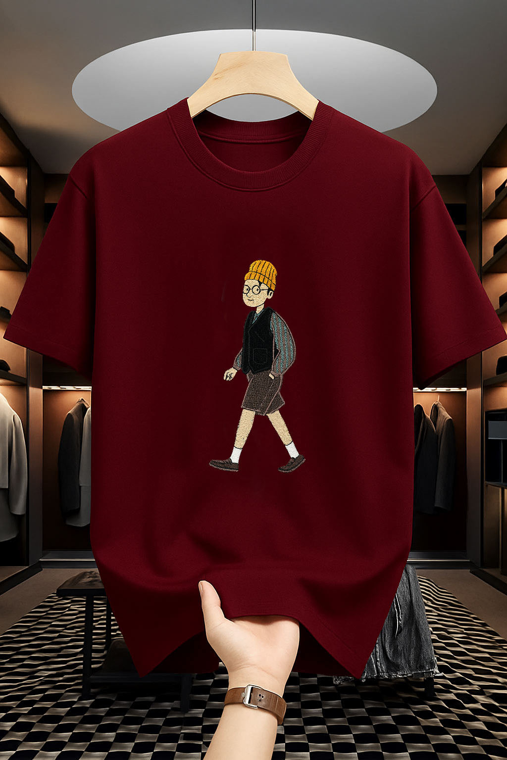 Drop Shoulder Print T-Shirt - Urban Walker Design