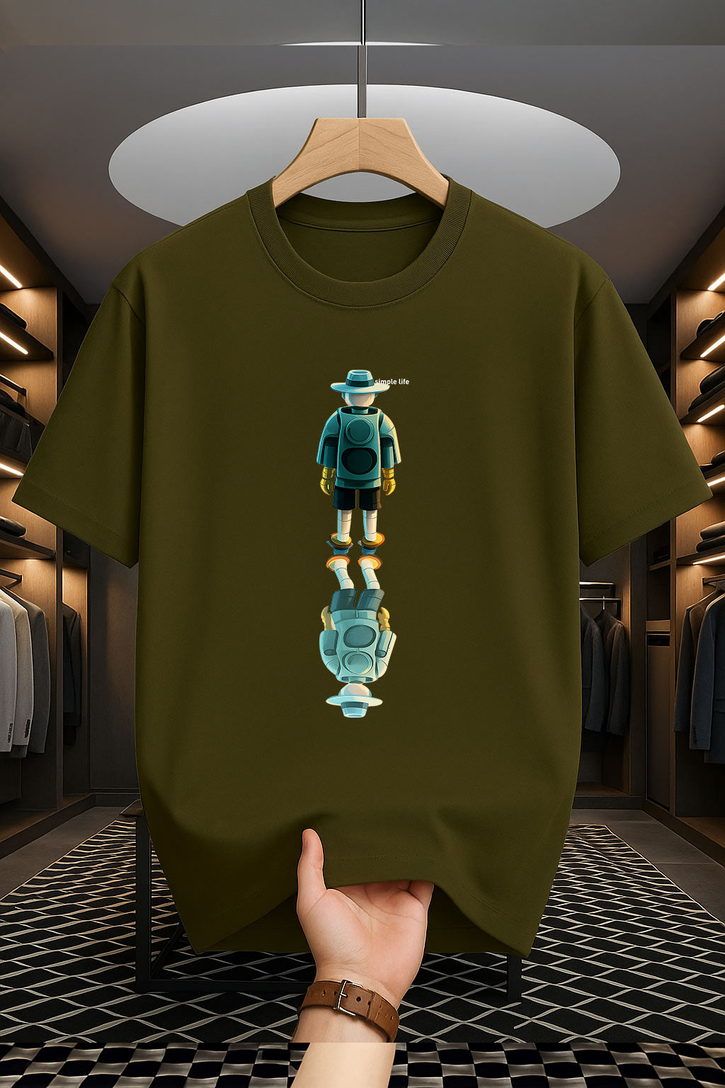 Drop Shoulder Print T-Shirt - Simple life Design