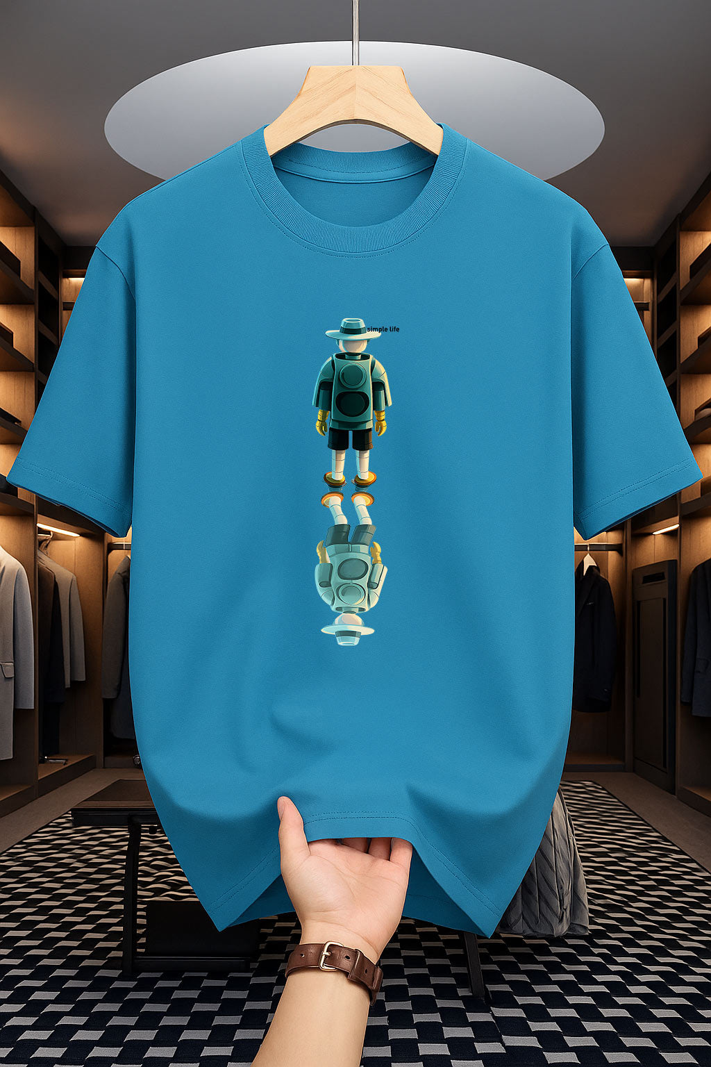 Drop Shoulder Print T-Shirt - Simple life Design