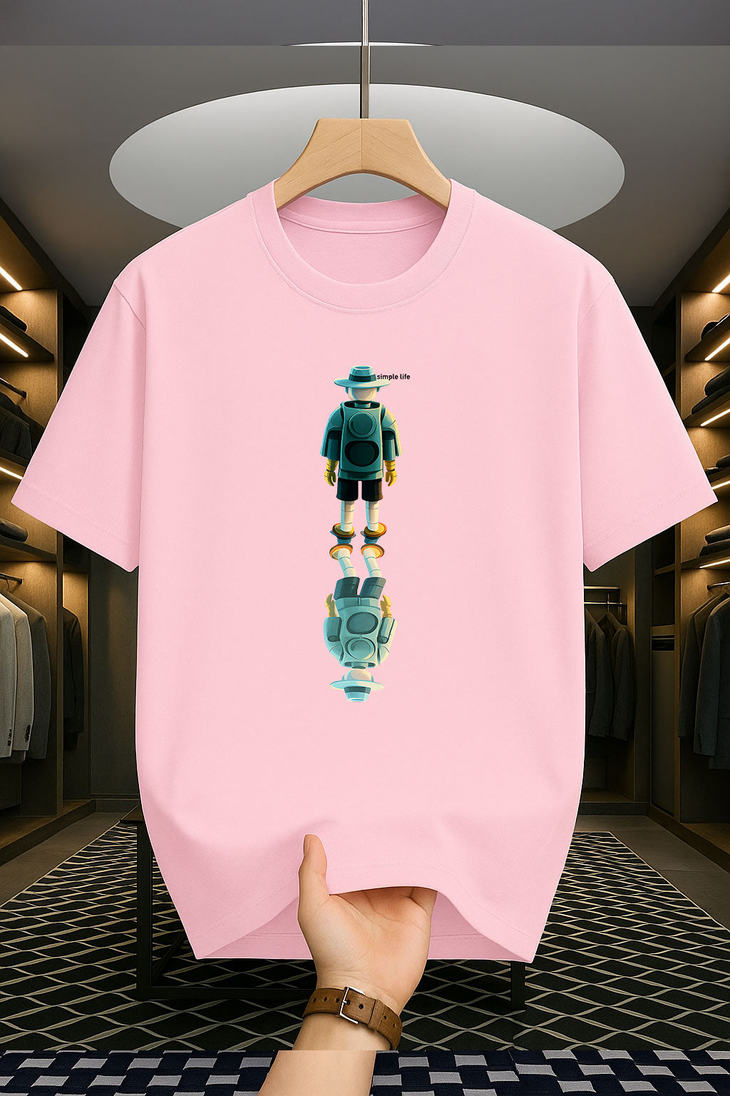 Drop Shoulder Print T-Shirt - Simple life Design