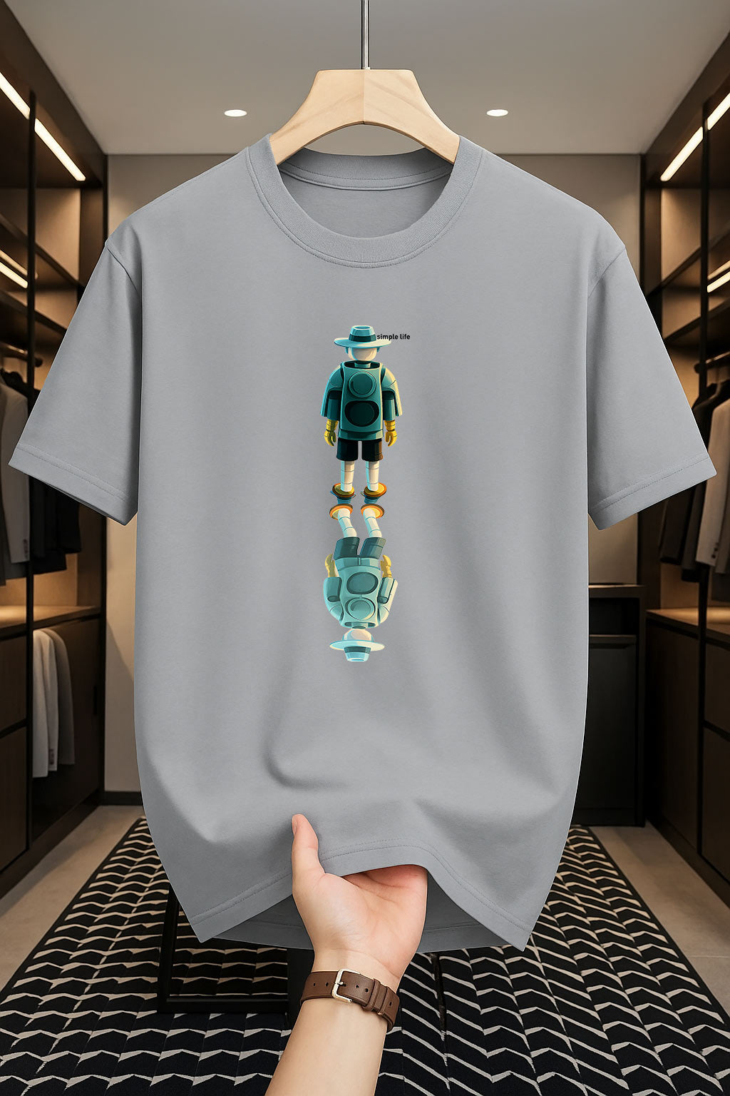 Drop Shoulder Print T-Shirt - Simple life Design