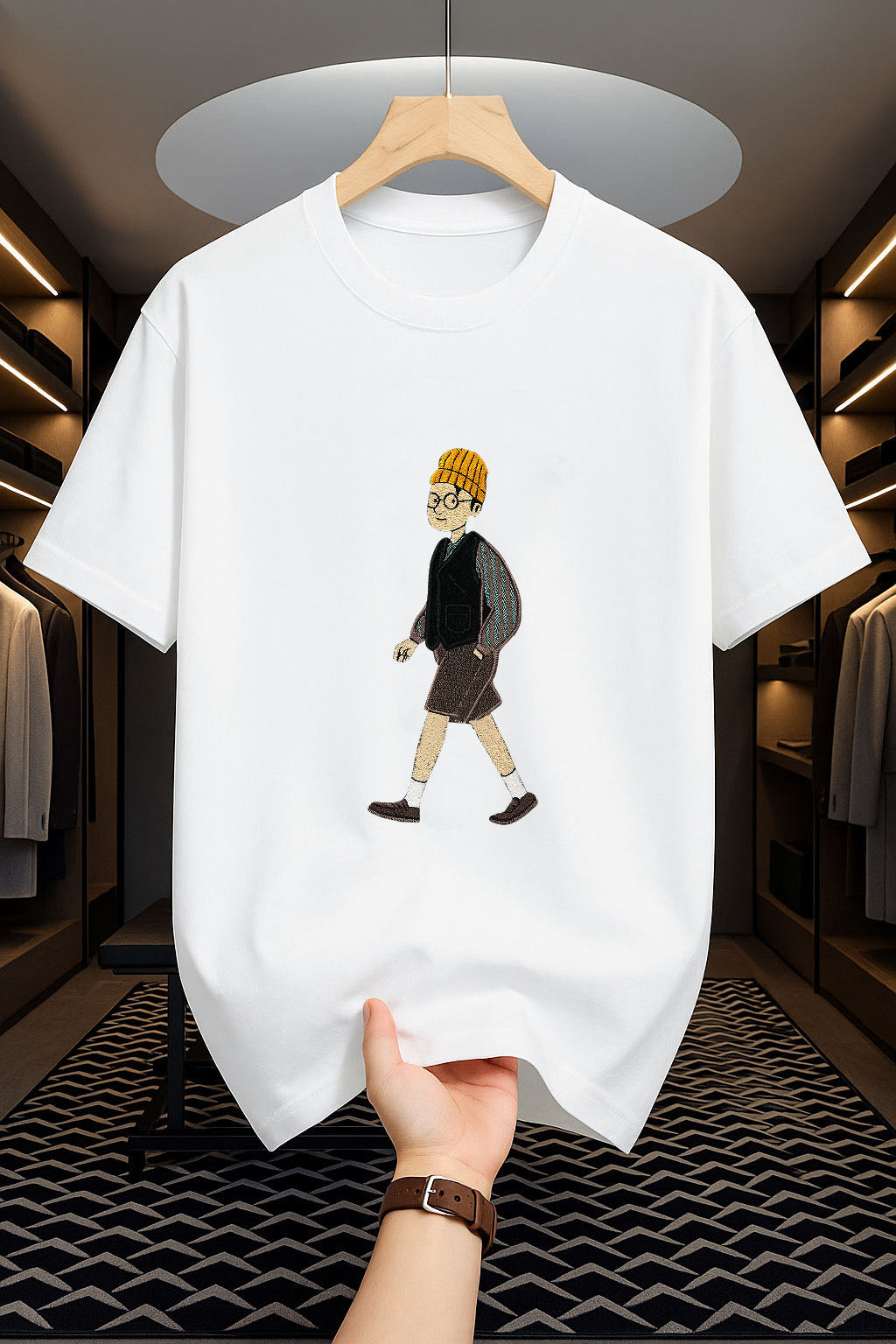 Drop Shoulder Print T-Shirt - Urban Walker Design